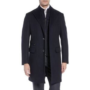 Corneliani Mens Wool Topcoat 46 Navy IT 56  NWT $1895